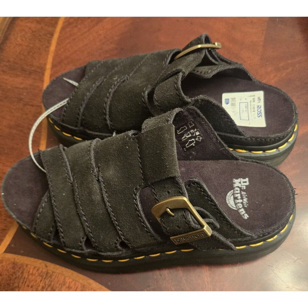 NWT Brown Suede Doc Dr Martin platform Fisherman Maxxy Slide Sandals Ladies 6